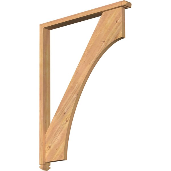 Ekena Millwork Westlake Arts and Crafts Smooth Bracket w/ Offset Brace, Western Red Cedar, 3 1/2"W x 36"D x 48"H BKT0402X36X48WTL03SWR - main